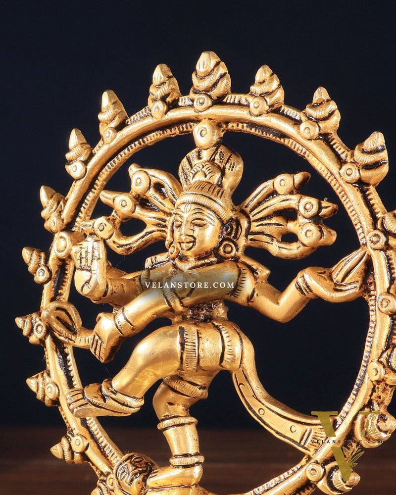 Brass Superfine Nataraja Statue – 5.5" x 4.5" x 2" | Small Yet Intricately Carved