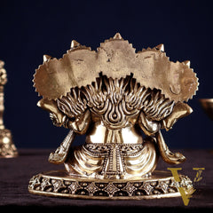 Brass Superfine Panchmukhi Ganesha Idol – Five-Headed Ganesha, 4.2"