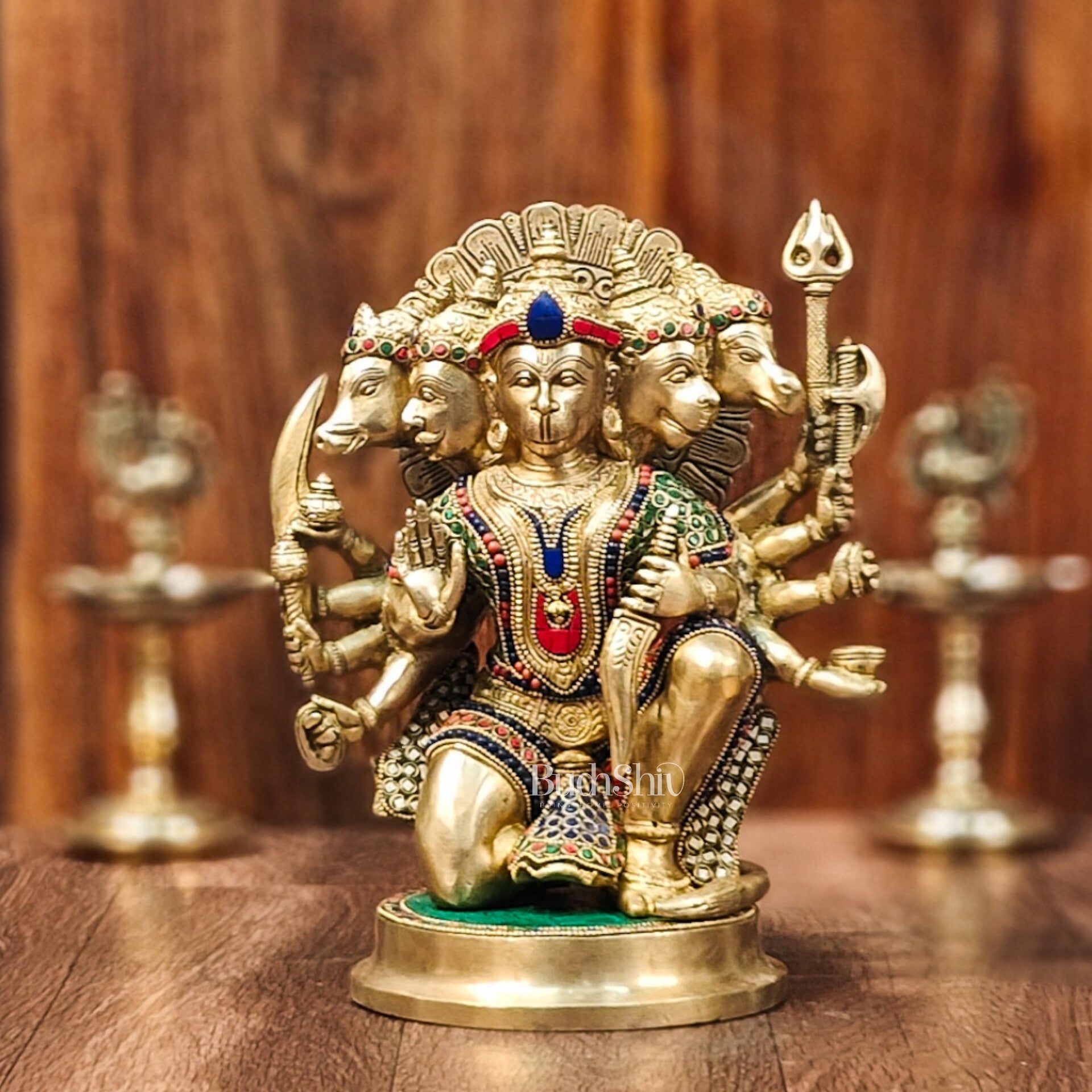 Brass Superfine Panchmukhi Hanuman 11 "