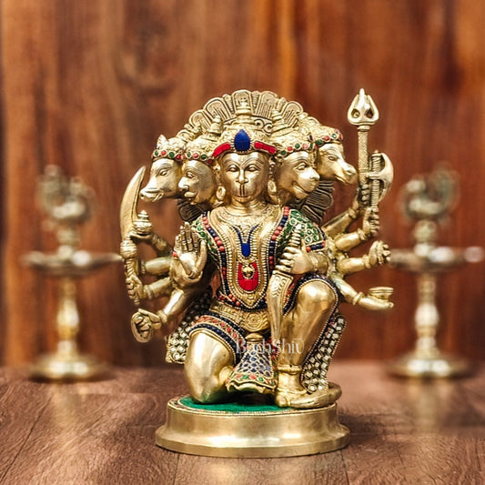 Brass Superfine Panchmukhi Hanuman 11 "