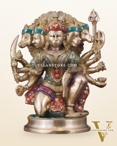 Brass Superfine Panchmukhi Hanuman 11 " statue