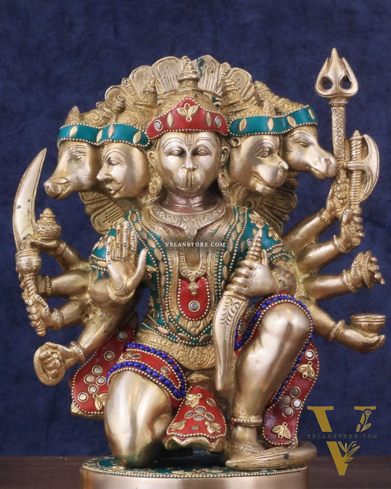 Brass Superfine Panchmukhi Hanuman 11 " statue