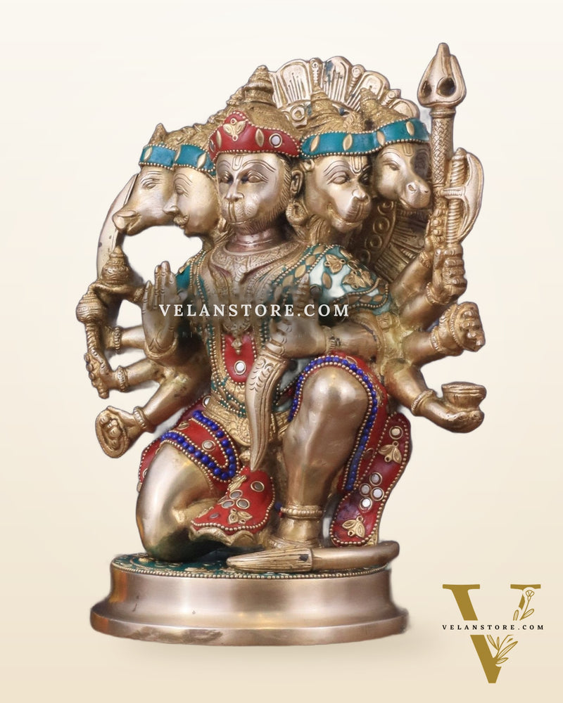Brass Superfine Panchmukhi Hanuman 11 " statue