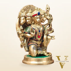 Brass Superfine Panchmukhi Hanuman 11 "