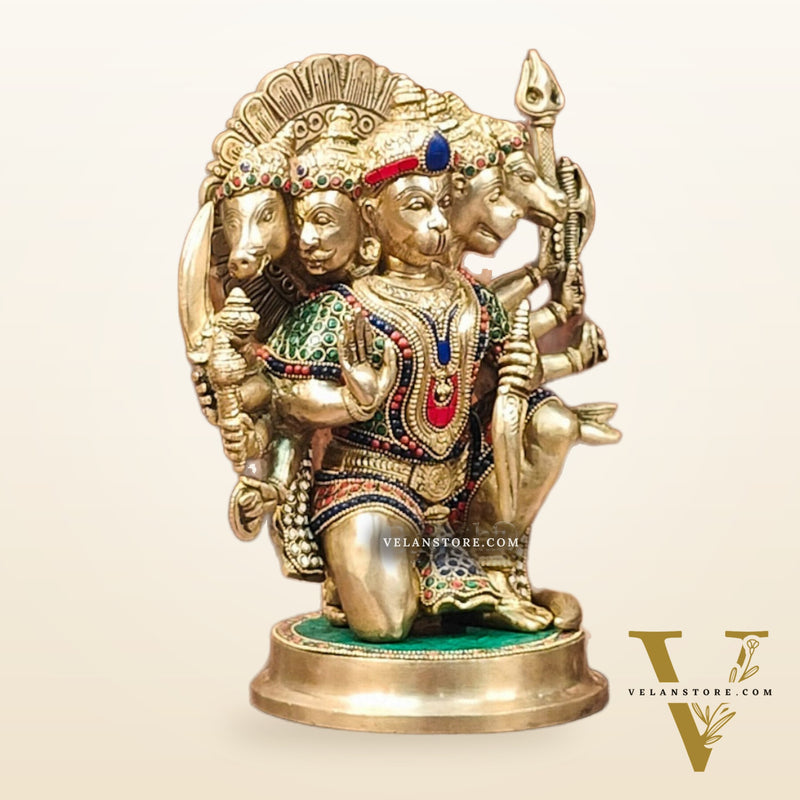 Brass Superfine Panchmukhi Hanuman 11 "
