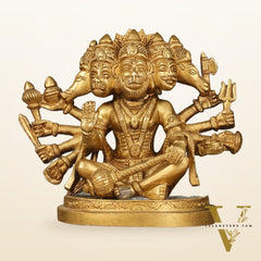 Brass Superfine Panchmukhi Hanuman idol 6 inch