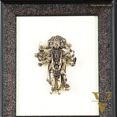 Brass Superfine Panchmukhi Hanuman Wall Hanging with wooden frame – 9.5 Inch