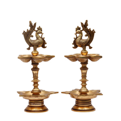 Brass superfine peacock lamp 15"