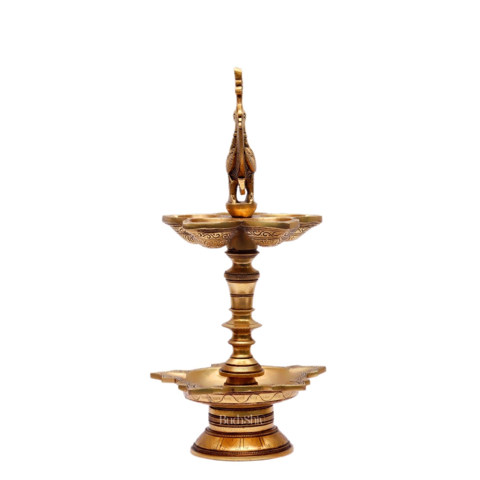 Brass superfine peacock lamp 15"