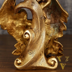 Brass Superfine Peacock Pair Sitting on Tree Trunk | 12 Inch Height | 4 KG