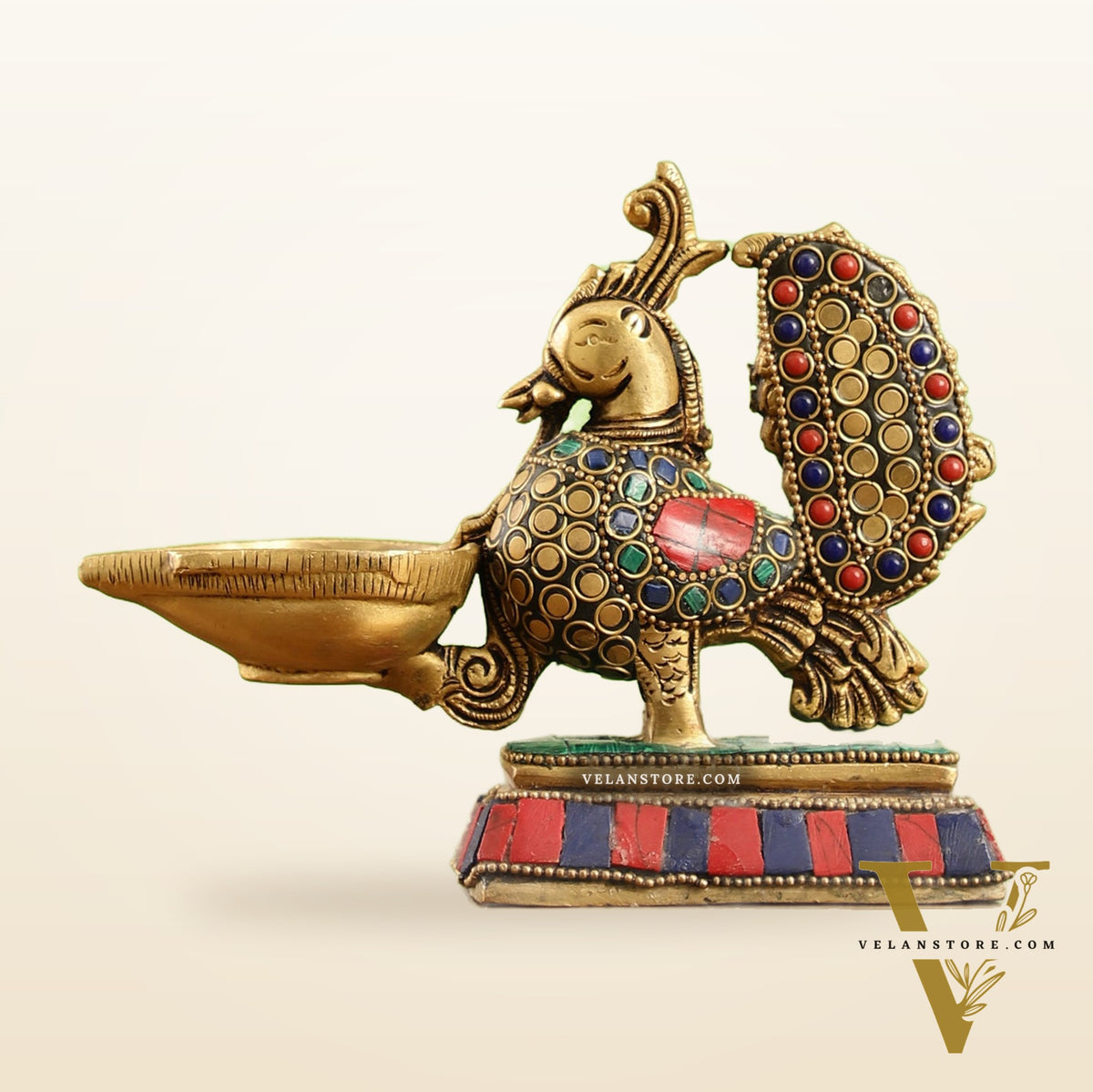 Brass superfine peacock/annam pakshi diya 5"