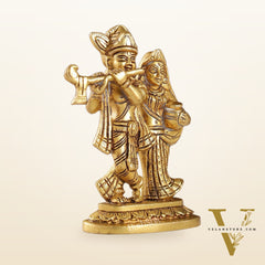 Brass Superfine Radha Krishna Statue | Height 5 Inch antique