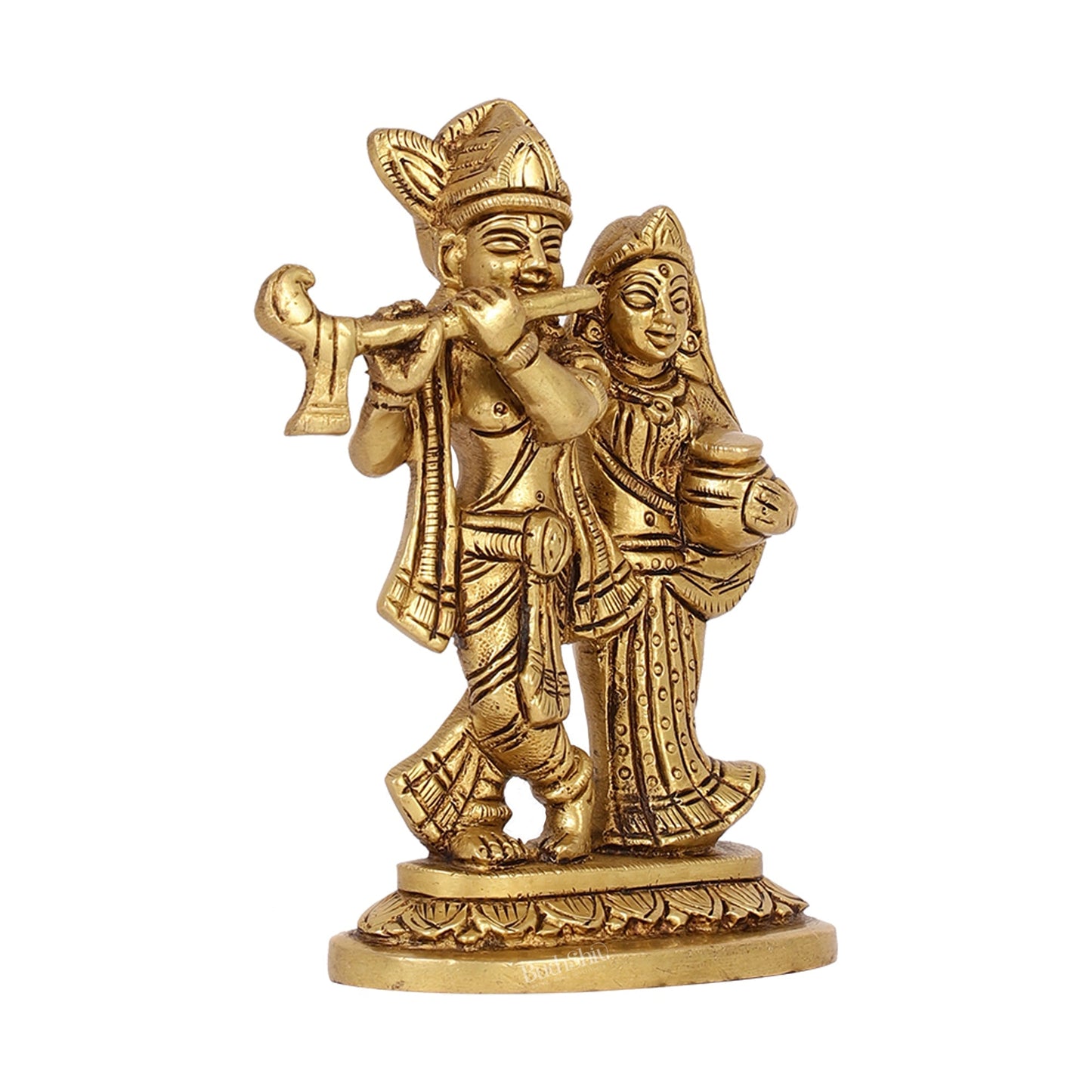Brass Superfine Radha Krishna Statue | Height 5 Inch antique