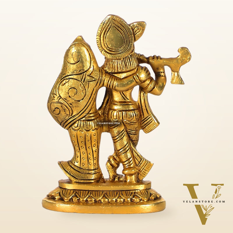 Brass Superfine Radha Krishna Statue | Height 5 Inch