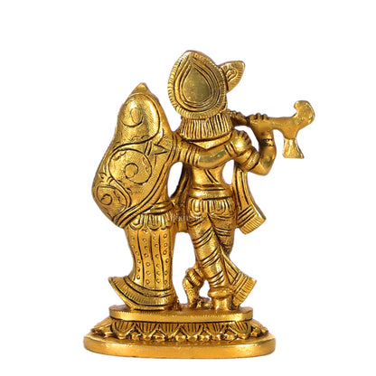 Brass Superfine Radha Krishna Statue | Height 5 Inch