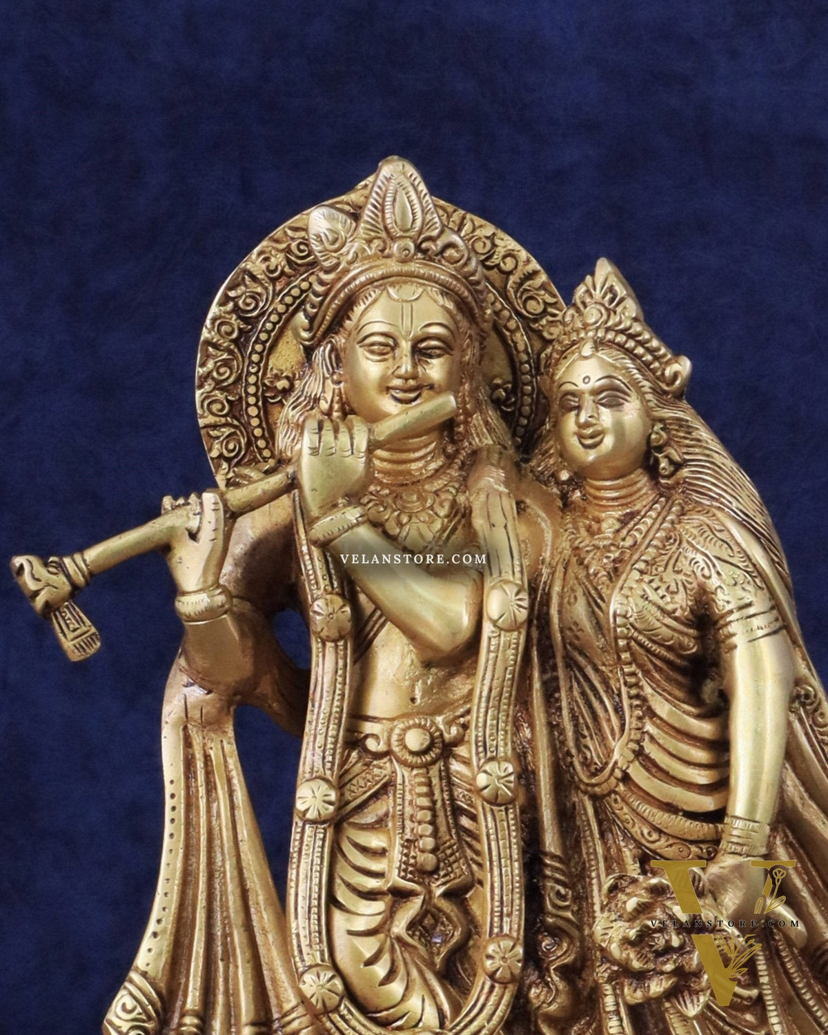 Brass Superfine Radha Krishna together idol - 12 inches