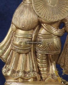 Brass Superfine Radha Krishna together idol - 12 inches