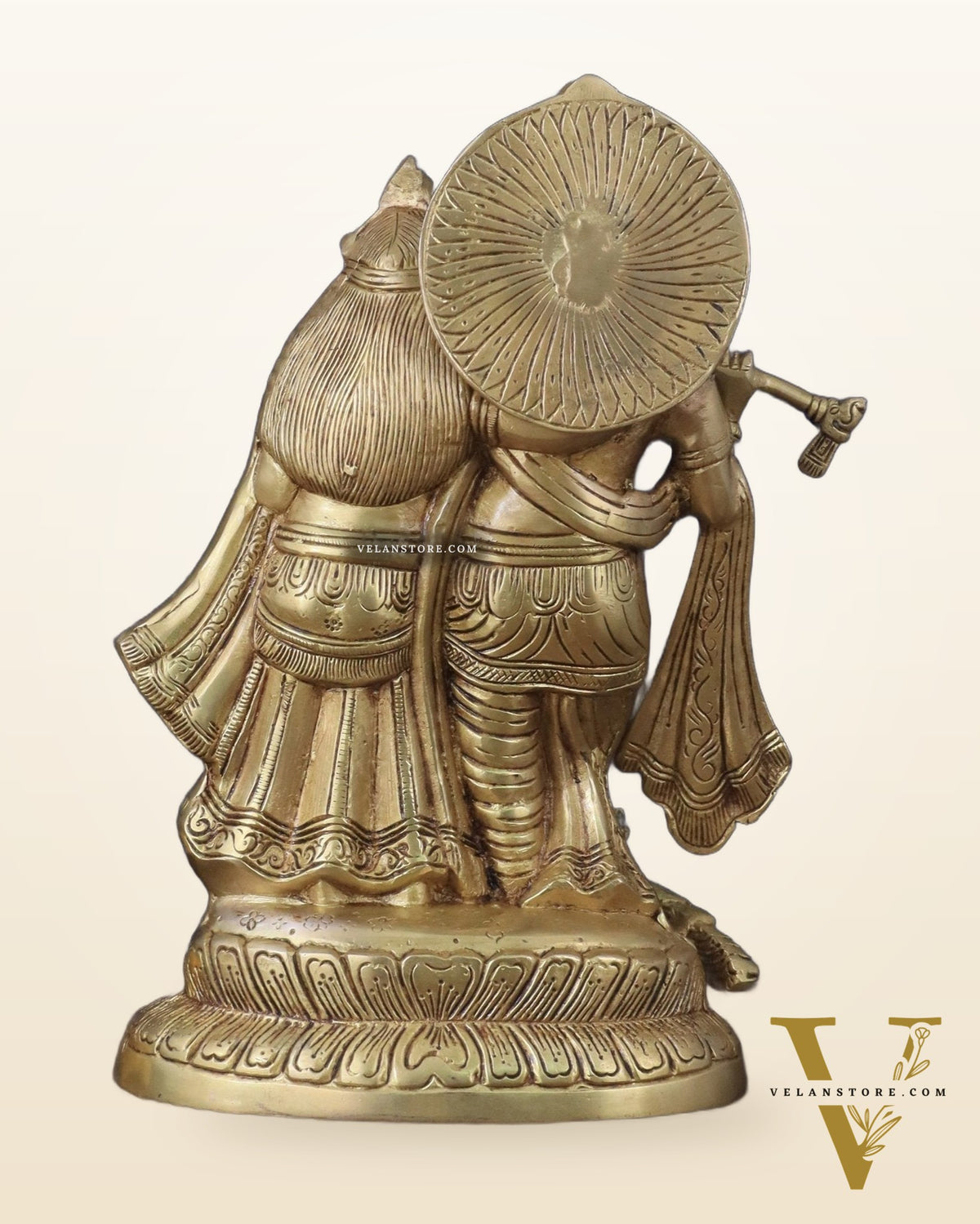 Brass Superfine Radha Krishna together idol - 12 inches