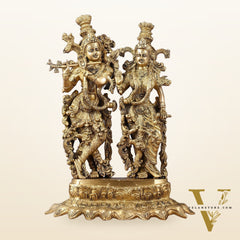 Brass Superfine Radha Krishna together statue 14 inch