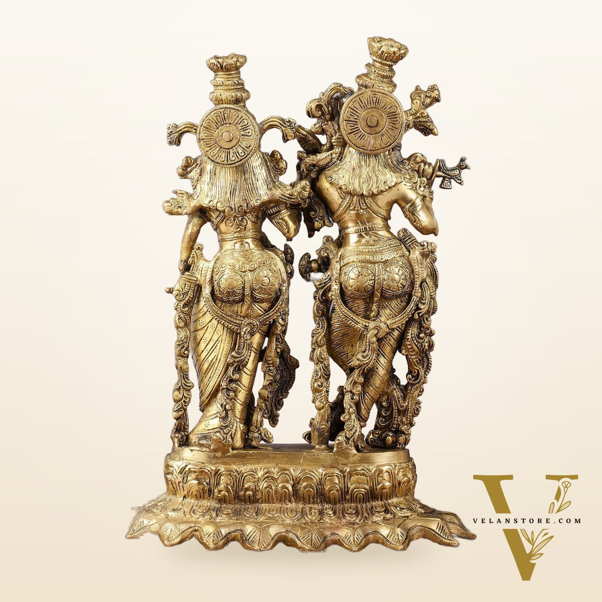 Brass Superfine Radha Krishna together statue 14 inch