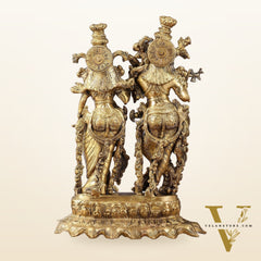 Brass Superfine Radha Krishna together statue 14 inch