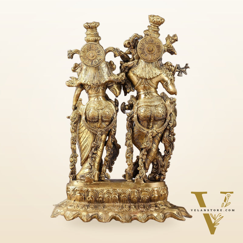 Brass Superfine Radha Krishna together statue 14 inch