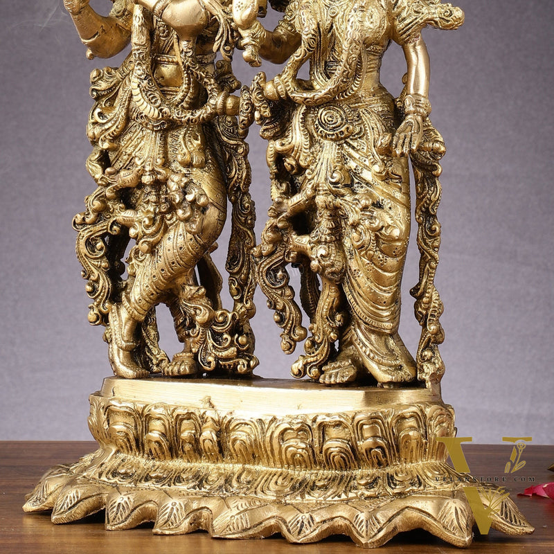Brass Superfine Radha Krishna together statue 14 inch