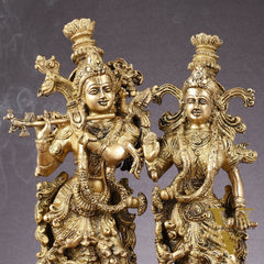 Brass Superfine Radha Krishna together statue 14 inch