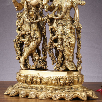 Brass Superfine Radha Krishna together statue 14 inch