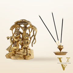Brass Superfine Radha Krishna Under Kalpavriksha - 6.5x6x3