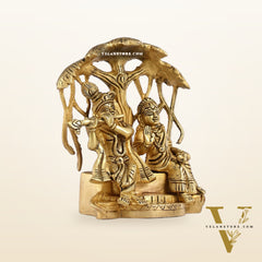 Brass Superfine Radha Krishna Under Kalpavriksha - 6.5x6x3