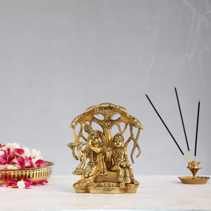 Brass Superfine Radha Krishna Under Kalpavriksha - 6.5x6x3