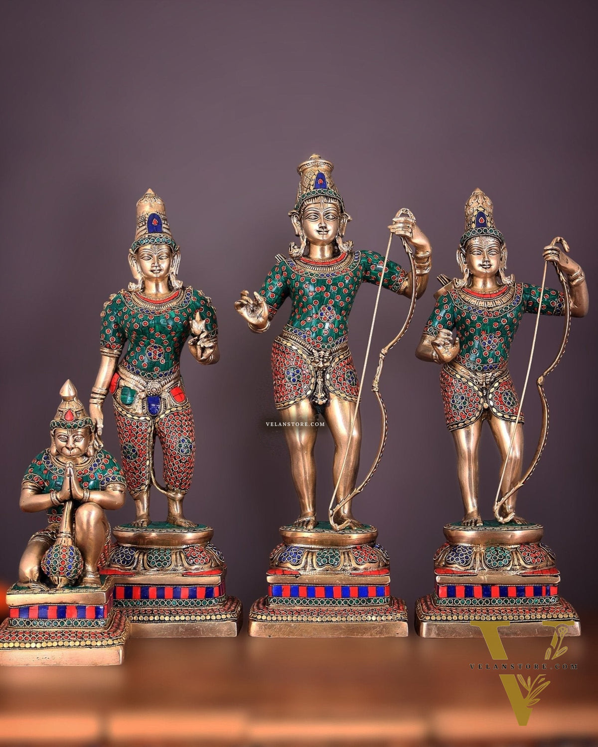 Brass Superfine Ram Darbar 23 inch/ 2 feet meenakari Stonework