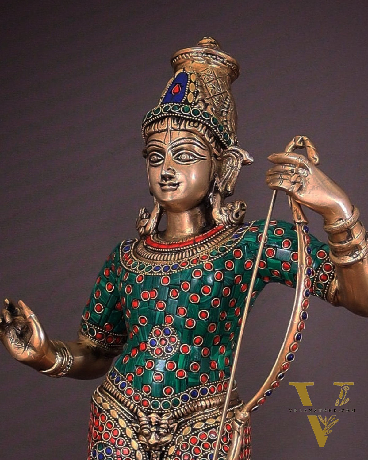 Brass Superfine Ram Darbar 23 inch/ 2 feet meenakari Stonework