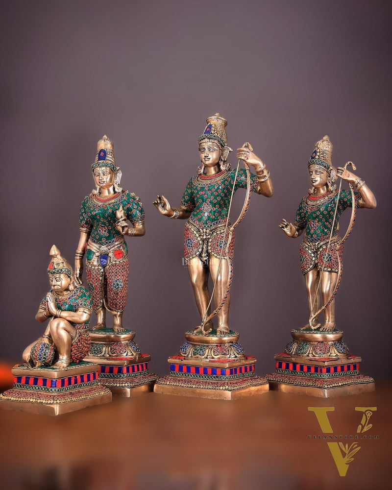 Brass Superfine Ram Darbar 23 inch/ 2 feet meenakari Stonework