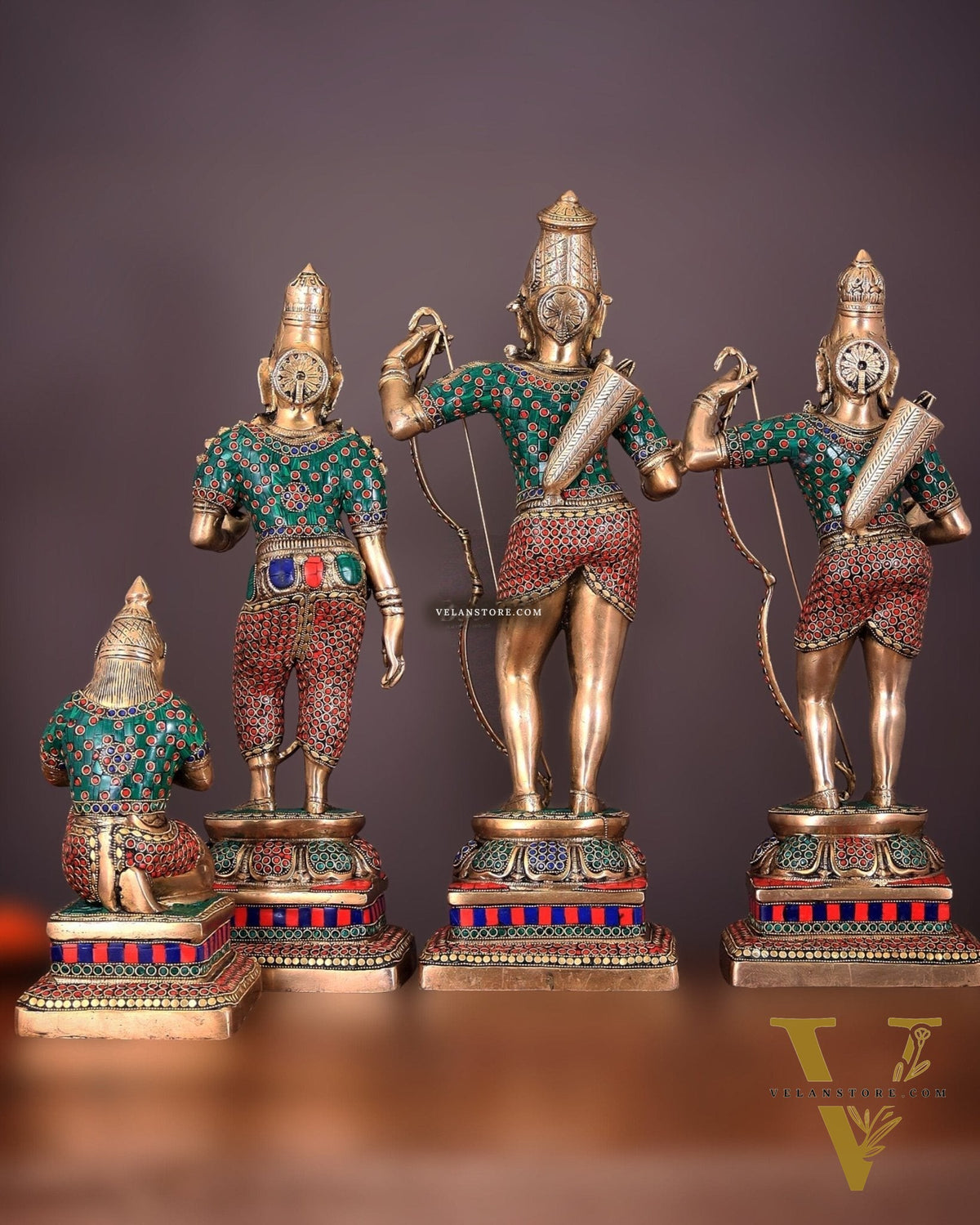Brass Superfine Ram Darbar 23 inch/ 2 feet meenakari Stonework