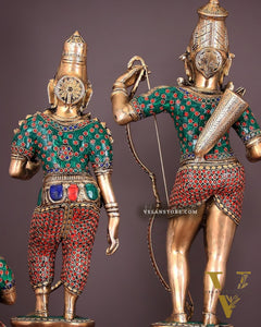 Brass Superfine Ram Darbar 23 inch/ 2 feet meenakari Stonework