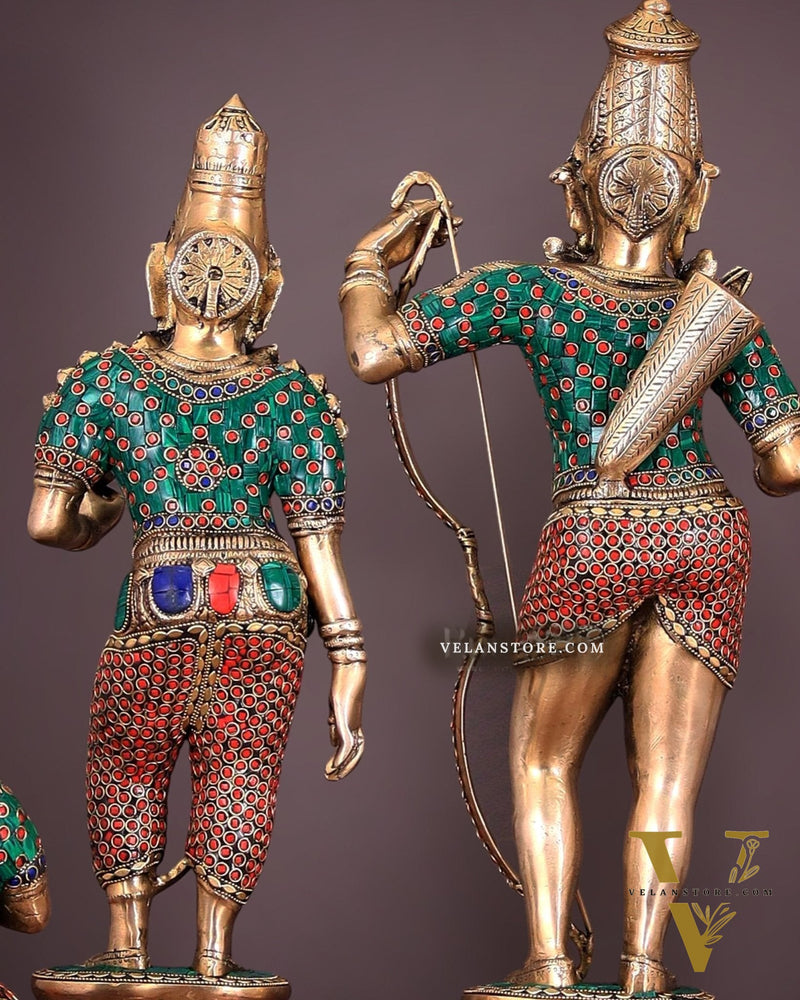 Brass Superfine Ram Darbar 23 inch/ 2 feet meenakari Stonework