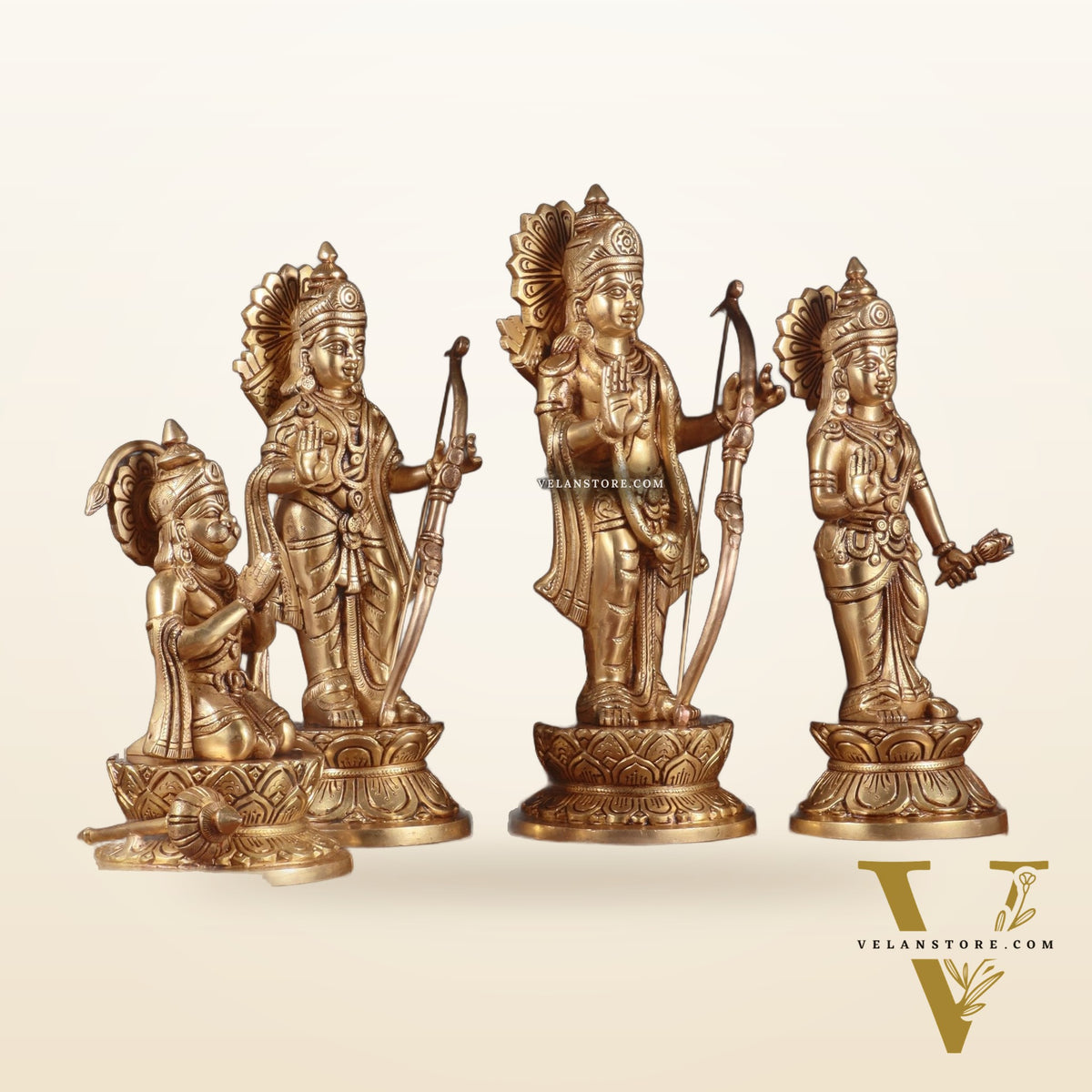 Brass Superfine Ram Darbar Idol Set – 12 Inch, 10.5 Kg