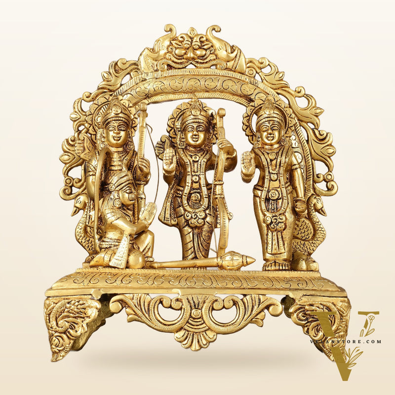 Brass Superfine Ram Darbar - Majestic 13-Inch Sculpture