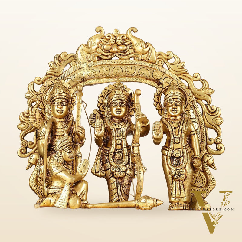 Brass Superfine Ram Darbar - Majestic 13-Inch Sculpture