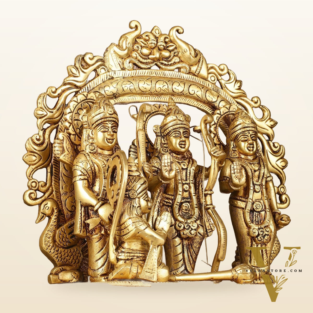 Brass Superfine Ram Darbar - Majestic 13-Inch Sculpture
