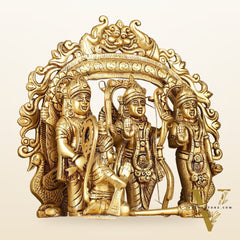 Brass Superfine Ram Darbar - Majestic 13-Inch Sculpture