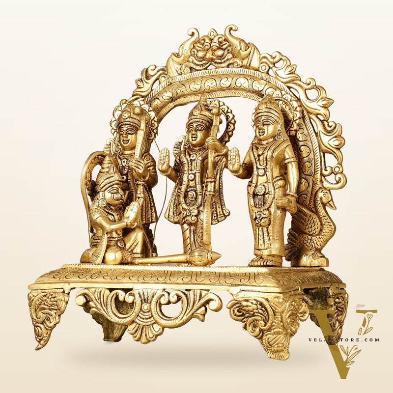 Brass Superfine Ram Darbar - Majestic 13-Inch Sculpture