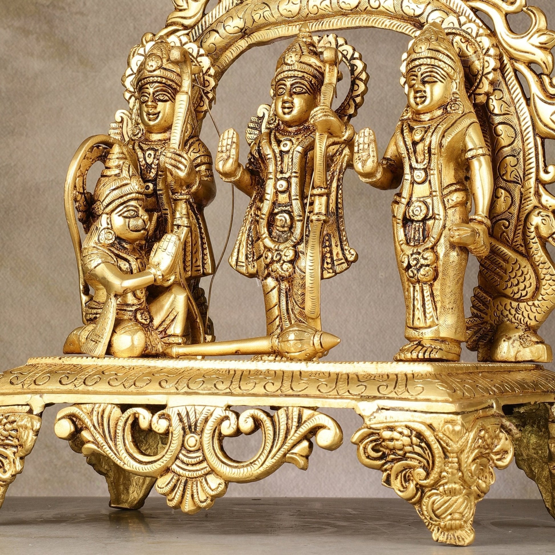 Brass Superfine Ram Darbar - Majestic 13-Inch Sculpture
