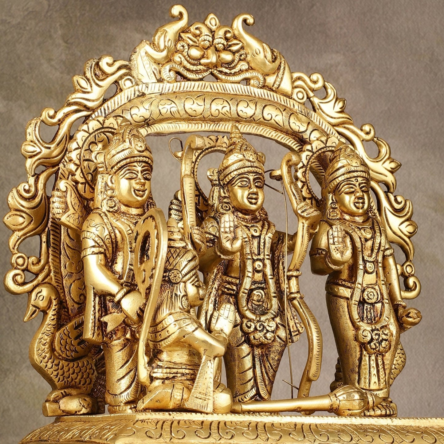 Brass Superfine Ram Darbar - Majestic 13-Inch Sculpture