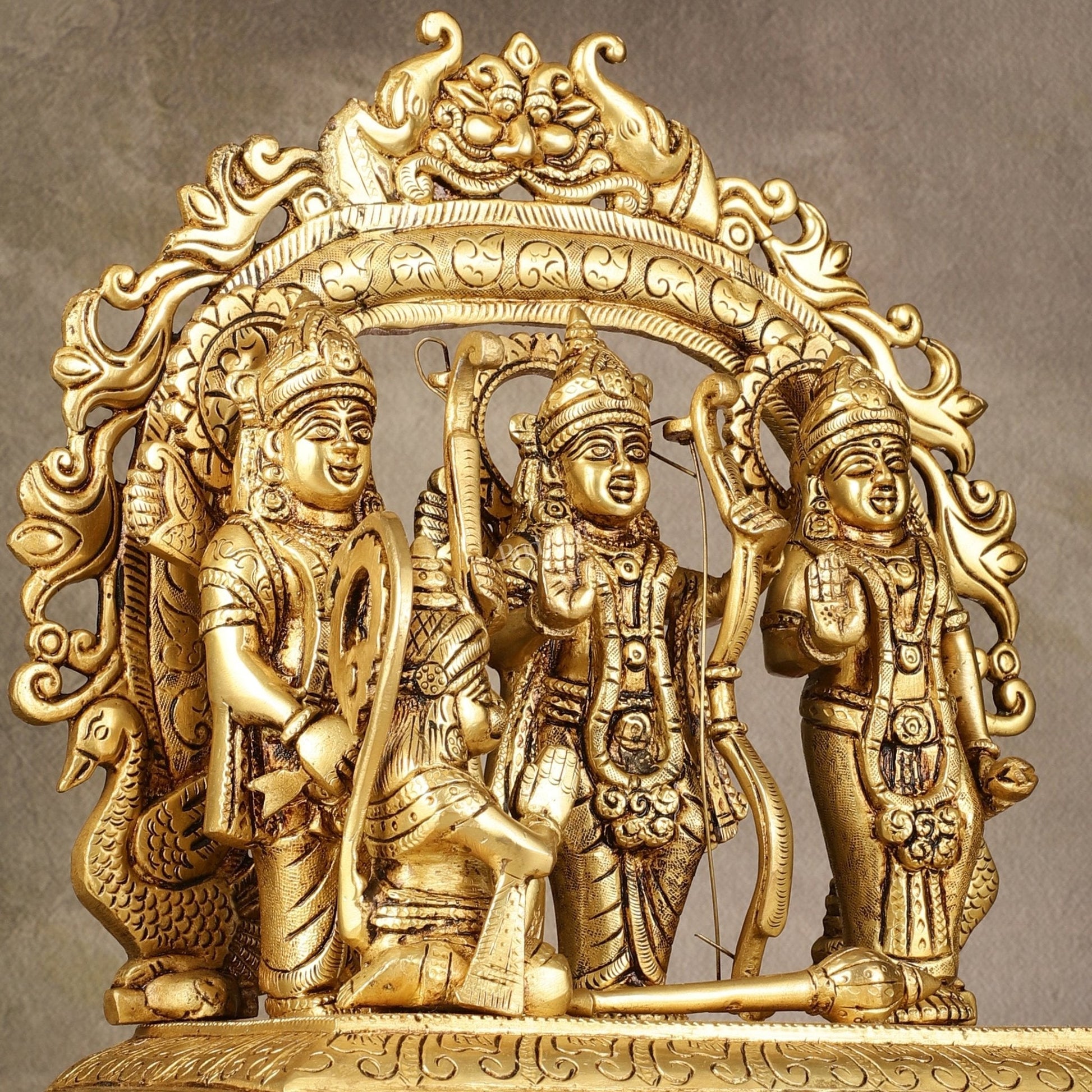 Brass Superfine Ram Darbar - Majestic 13-Inch Sculpture