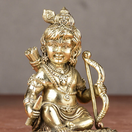Brass Superfine Ram Lalla Idol | 3.5"