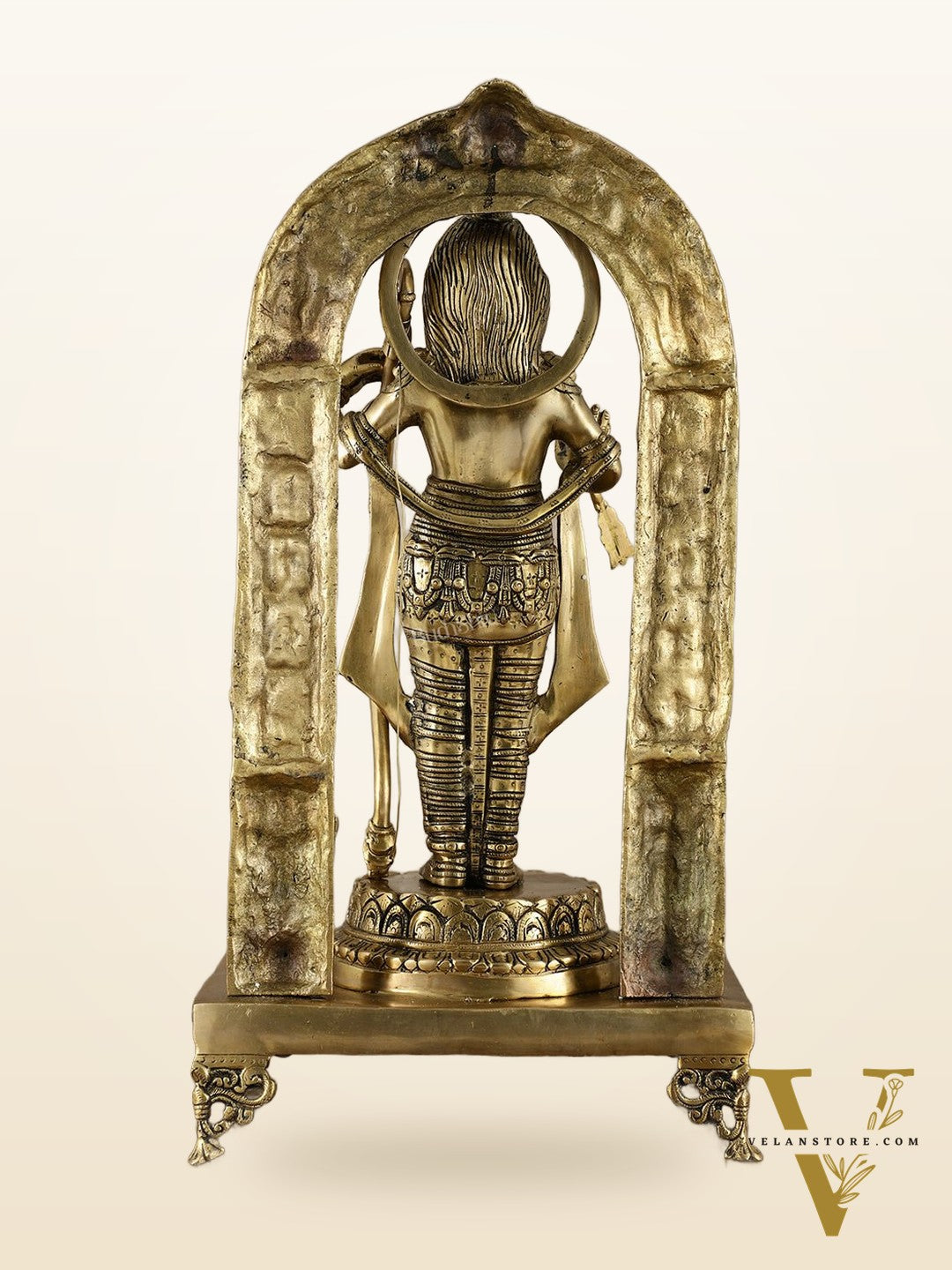 Brass Superfine Ram Lalla Statue with Arch and Enhanced Carvings 24 inch