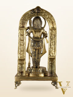 Brass Superfine Ram Lalla Statue with Arch and Enhanced Carvings 24 inch